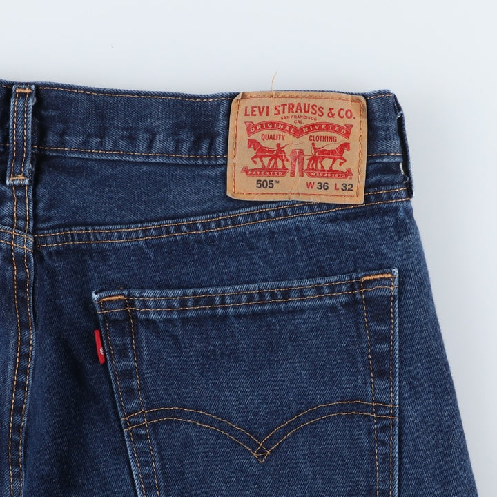 Levi's 505 tapered denim pants for men, size w37 cotton blue type Vintage Second Hand