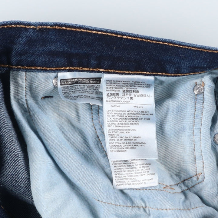Levi's 505 tapered denim pants for men, size w37 cotton blue type Vintage Second Hand