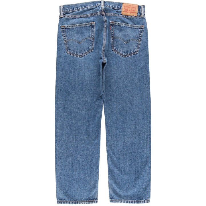 Levi's 505 tapered denim pants for men, size W34 cotton blue type Vintage Second Hand