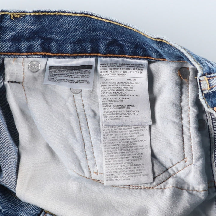 Levi's 505 tapered denim pants for men, size W34 cotton blue type Vintage Second Hand