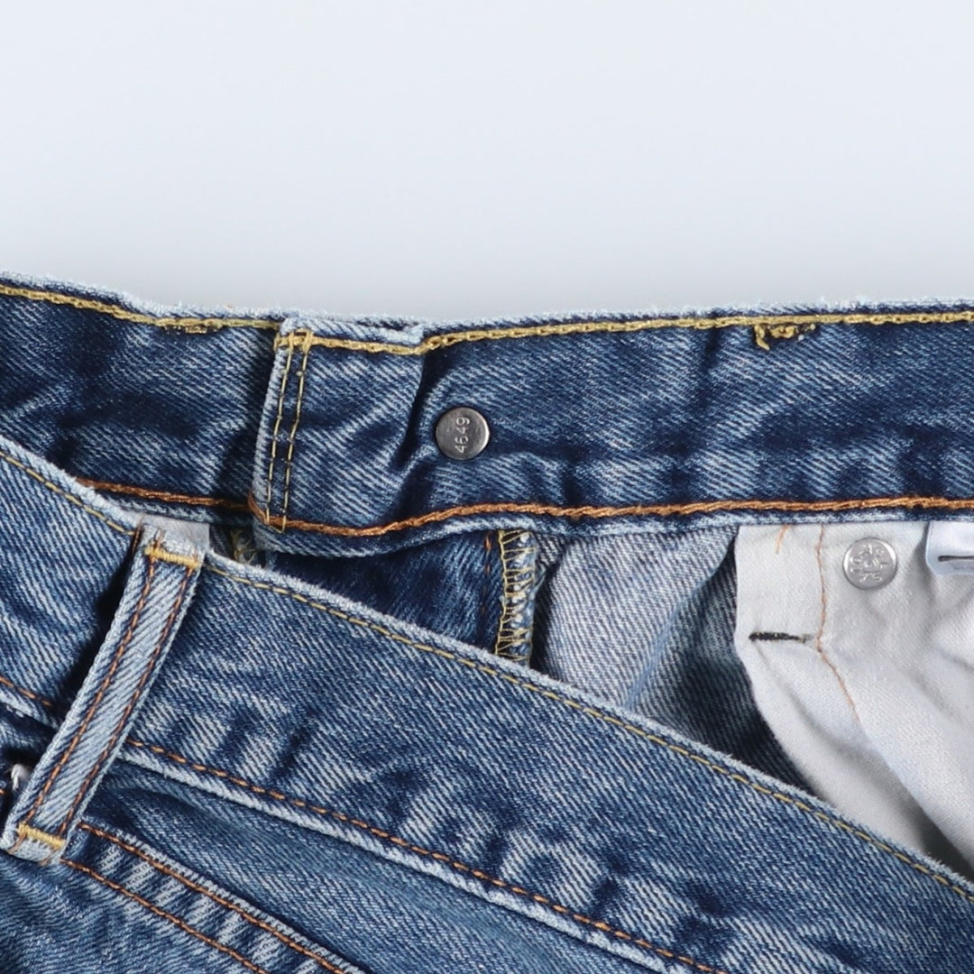 Levi's 505 tapered denim pants for men, size W34 cotton blue type Vintage Second Hand
