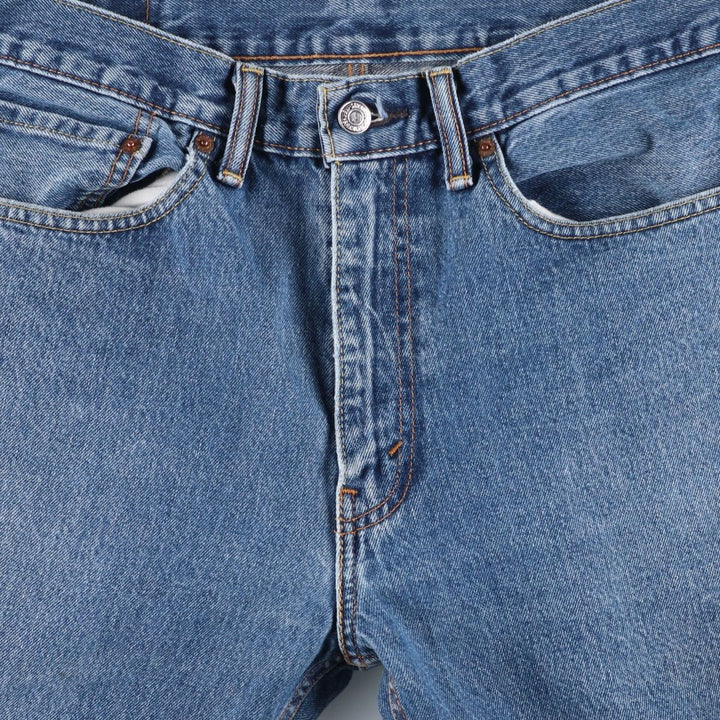 Levi's 505 tapered denim pants for men, size W34 cotton blue type Vintage Second Hand