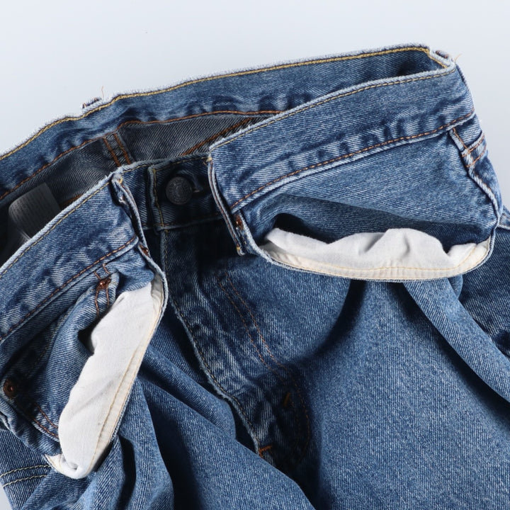 Levi's 505 tapered denim pants for men, size W34 cotton blue type Vintage Second Hand