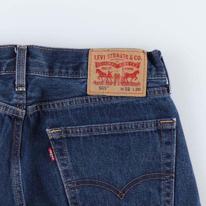 Levi's 505 tapered denim pants for men, size W33 cotton blue type Vintage Second Hand