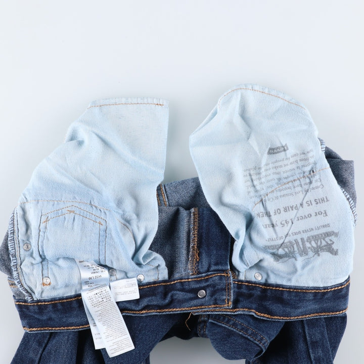 Levi's 505 tapered denim pants for men, size W33 cotton blue type Vintage Second Hand