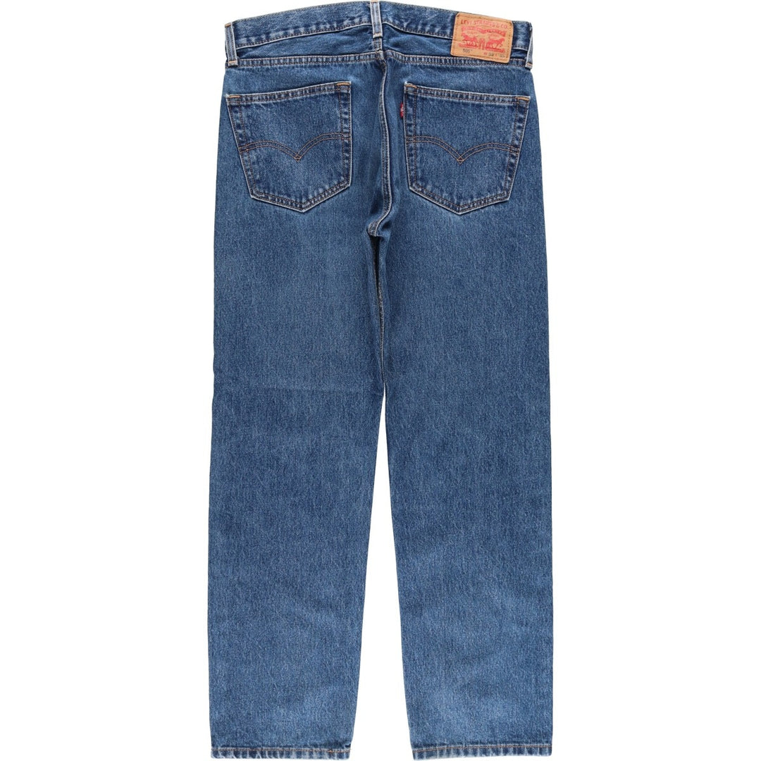 Levi's 505 tapered denim pants for men, size W34 cotton blue type Vintage Second Hand