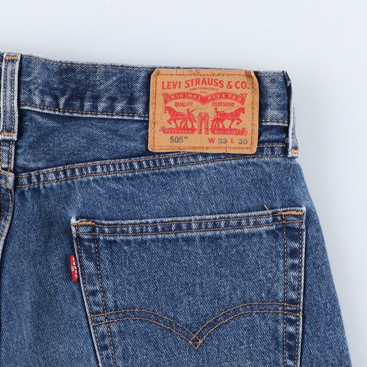 Levi's 505 tapered denim pants for men, size W34 cotton blue type Vintage Second Hand
