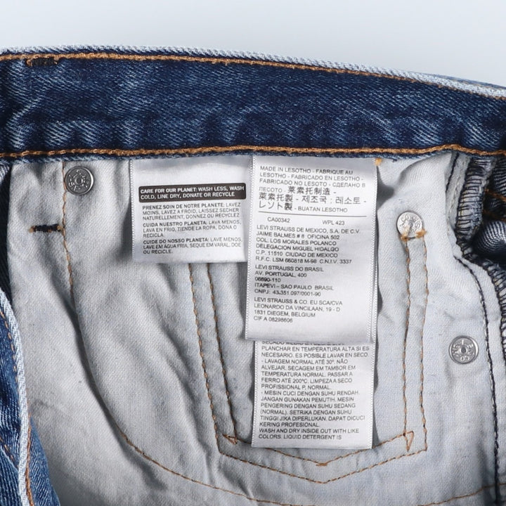 Levi's 505 tapered denim pants for men, size W34 cotton blue type Vintage Second Hand