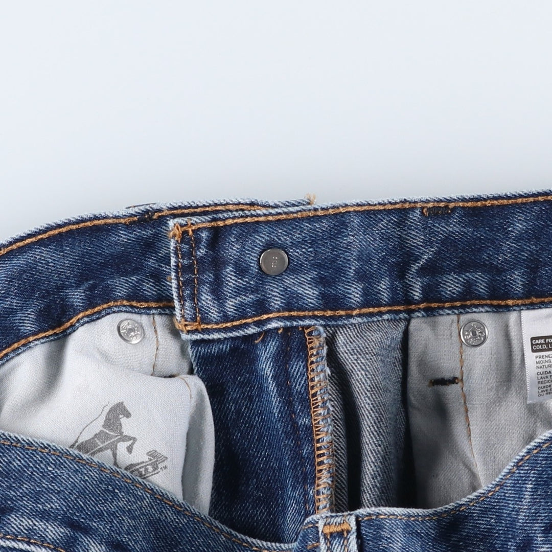 Levi's 505 tapered denim pants for men, size W34 cotton blue type Vintage Second Hand