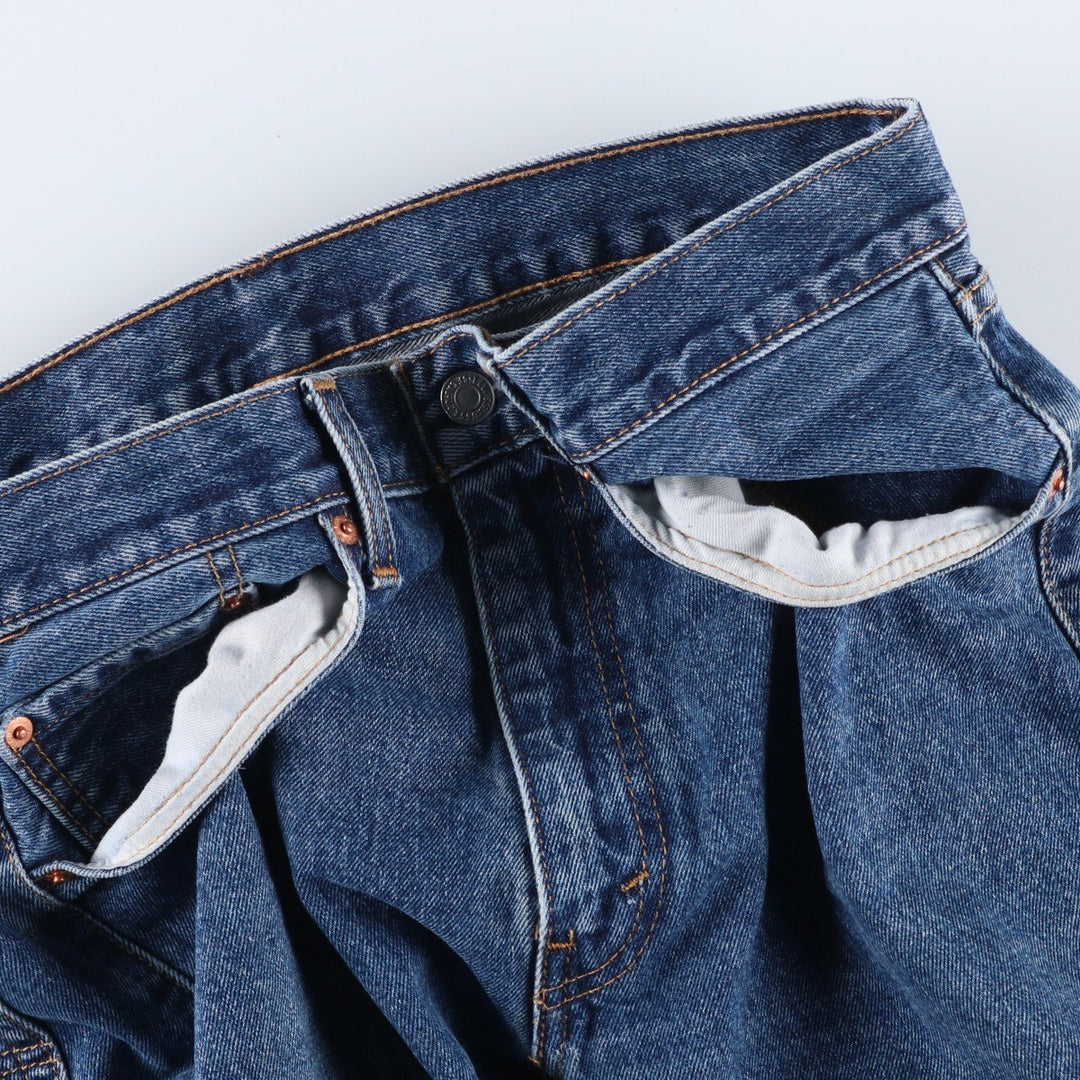 Levi's 505 tapered denim pants for men, size W34 cotton blue type Vintage Second Hand