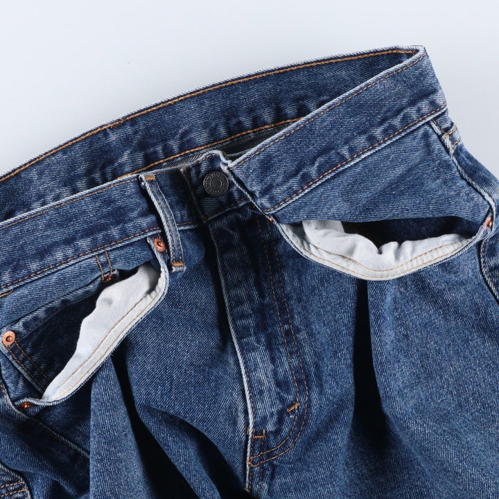 Levi's 505 tapered denim pants for men, size W34 cotton blue type Vintage Second Hand