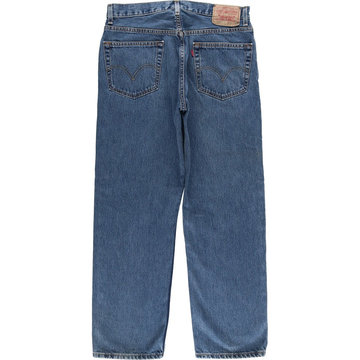 00'S Levi's 505 REGULAR FIT tapered denim pants for men, size w33 cotton blue type Vintage Second Hand
