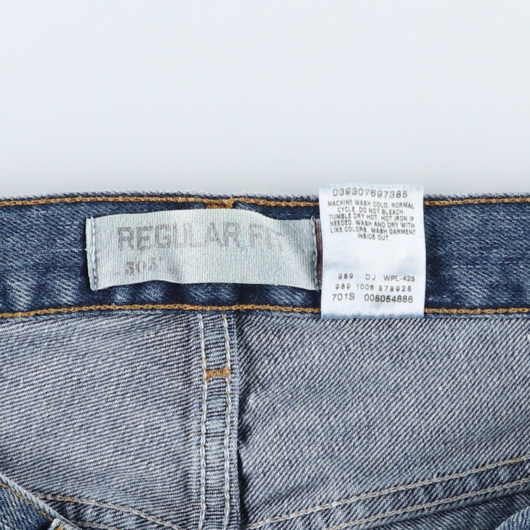 00'S Levi's 505 REGULAR FIT tapered denim pants for men, size w33 cotton blue type Vintage Second Hand