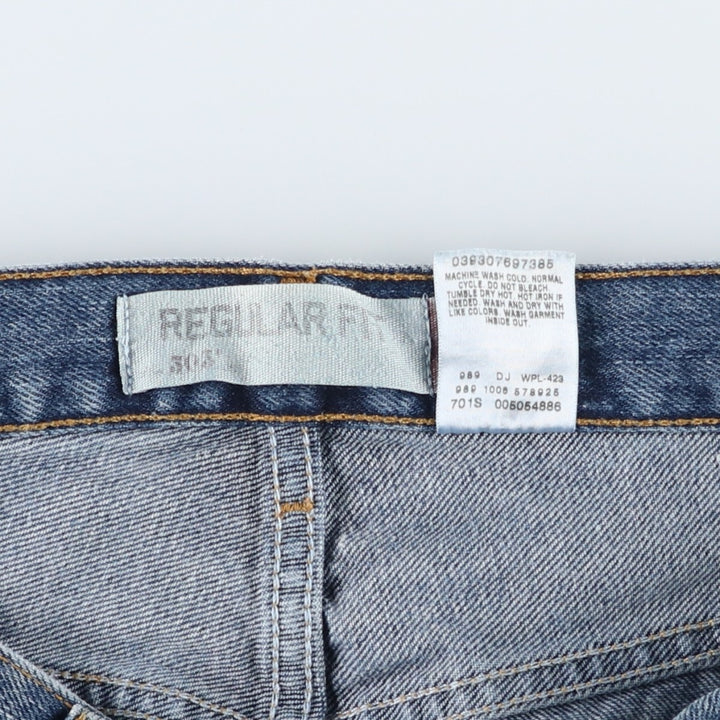 00'S Levi's 505 REGULAR FIT tapered denim pants for men, size w33 cotton blue type Vintage Second Hand