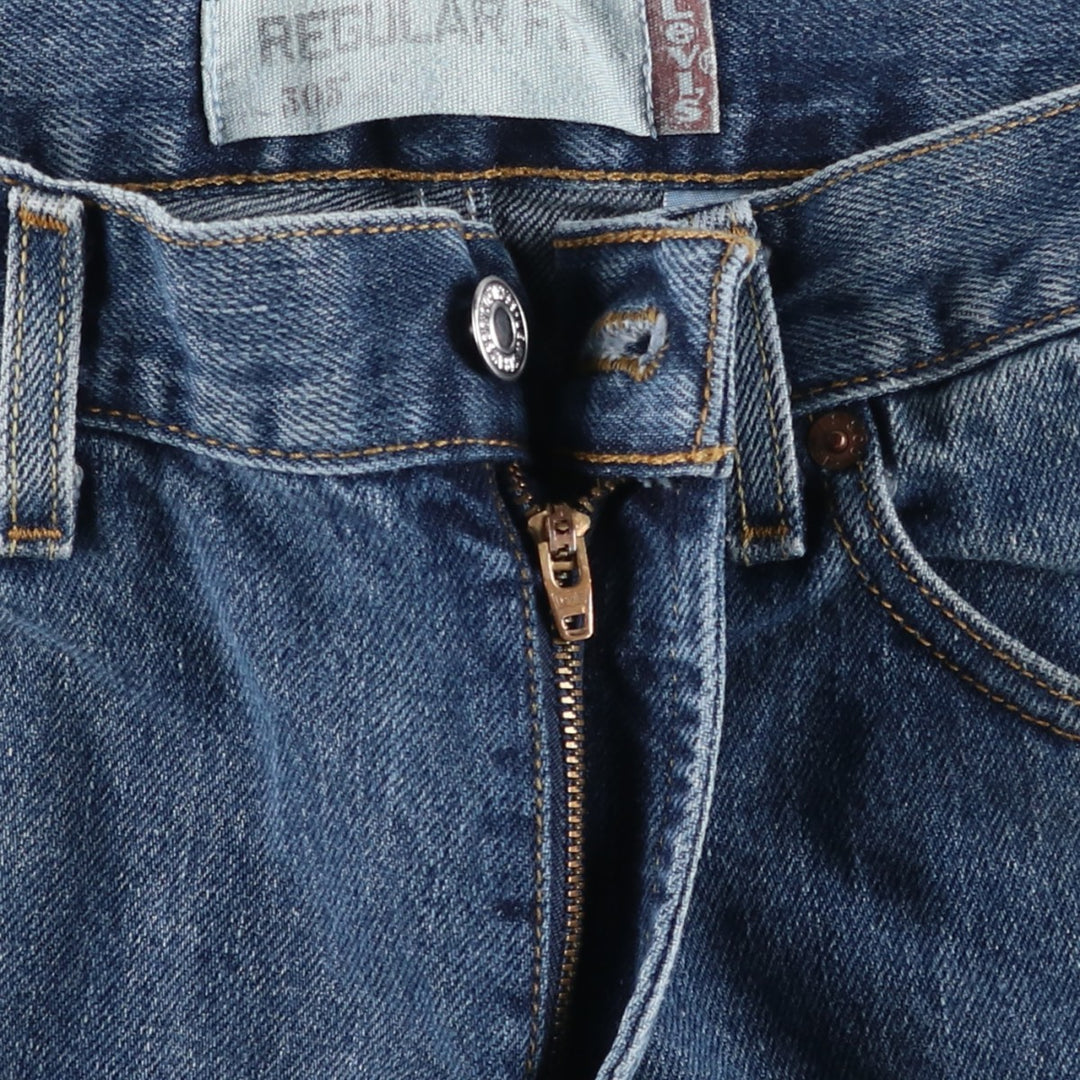 00'S Levi's 505 REGULAR FIT tapered denim pants for men, size w33 cotton blue type Vintage Second Hand
