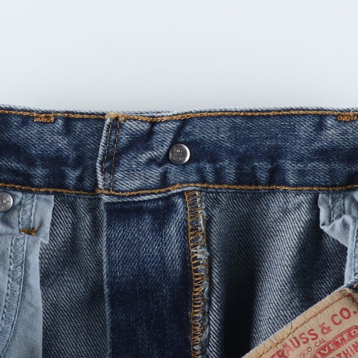 00'S Levi's 505 REGULAR FIT tapered denim pants for men, size w33 cotton blue type Vintage Second Hand