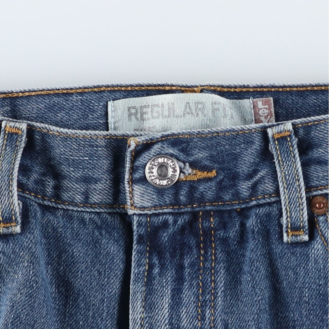 00'S Levi's 505 REGULAR FIT tapered denim pants for men, size w33 cotton blue type Vintage Second Hand