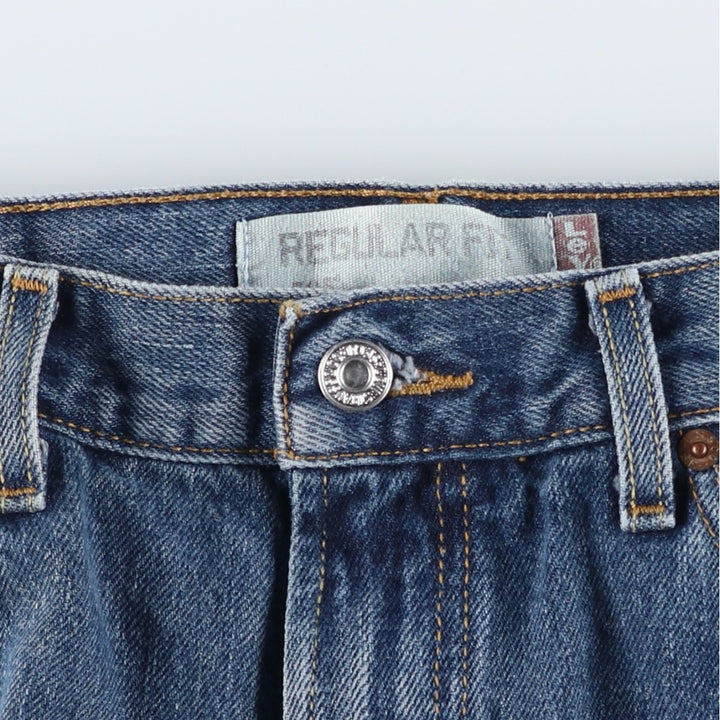 00'S Levi's 505 REGULAR FIT tapered denim pants for men, size w33 cotton blue type Vintage Second Hand