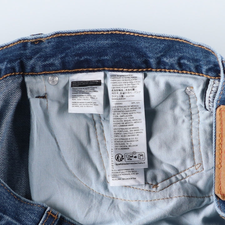 Levi's 505 tapered denim pants for men, size W34 cotton blue type Vintage Second Hand