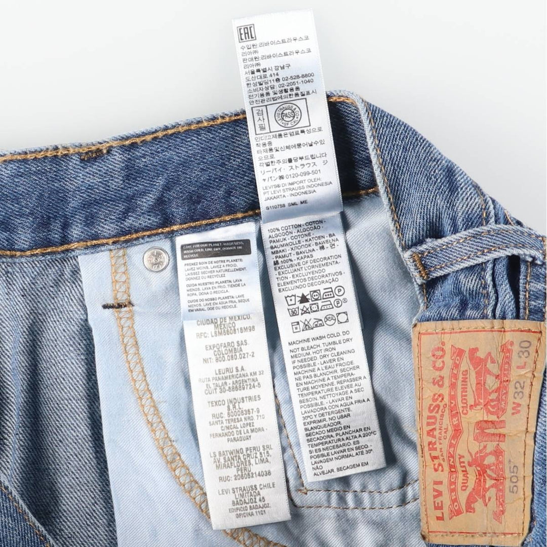 Levi's 505-4891 Tapered Denim Pants, Men's Size W34 (approx.) cotton blue type Vintage Second Hand