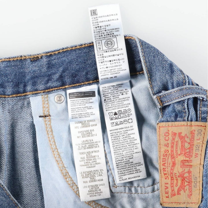 Levi's 505-4891 Tapered Denim Pants, Men's Size W34 (approx.) cotton blue type Vintage Second Hand