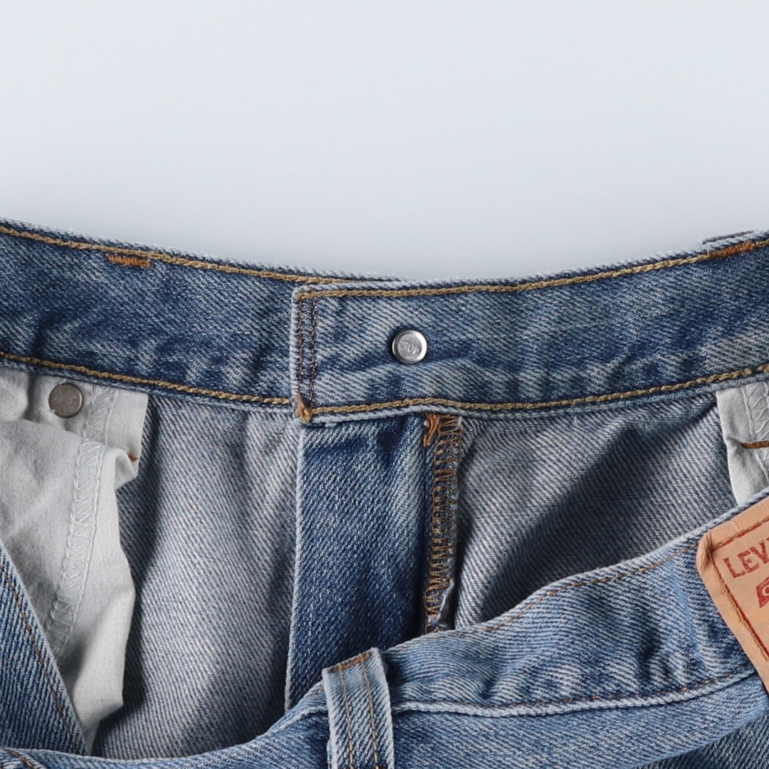 00'S Levi's 505 REGULAR FIT tapered denim pants for men, size w34 cotton Blue type light blue Vintage Second Hand