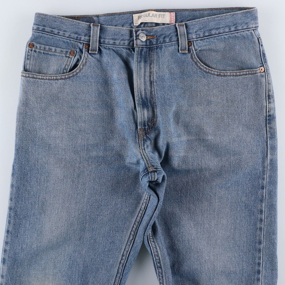00'S Levi's 505 REGULAR FIT tapered denim pants for men, size w34 cotton Blue type light blue Vintage Second Hand