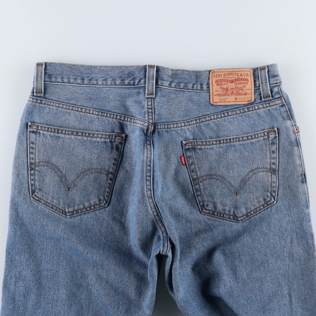 00'S Levi's 505 REGULAR FIT tapered denim pants for men, size w34 cotton Blue type light blue Vintage Second Hand