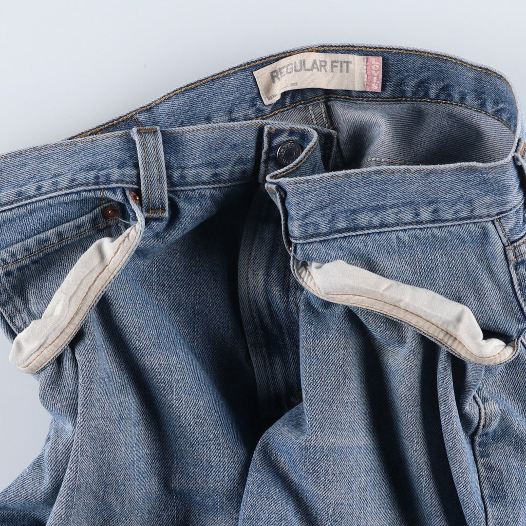 00'S Levi's 505 REGULAR FIT tapered denim pants for men, size w34 cotton Blue type light blue Vintage Second Hand