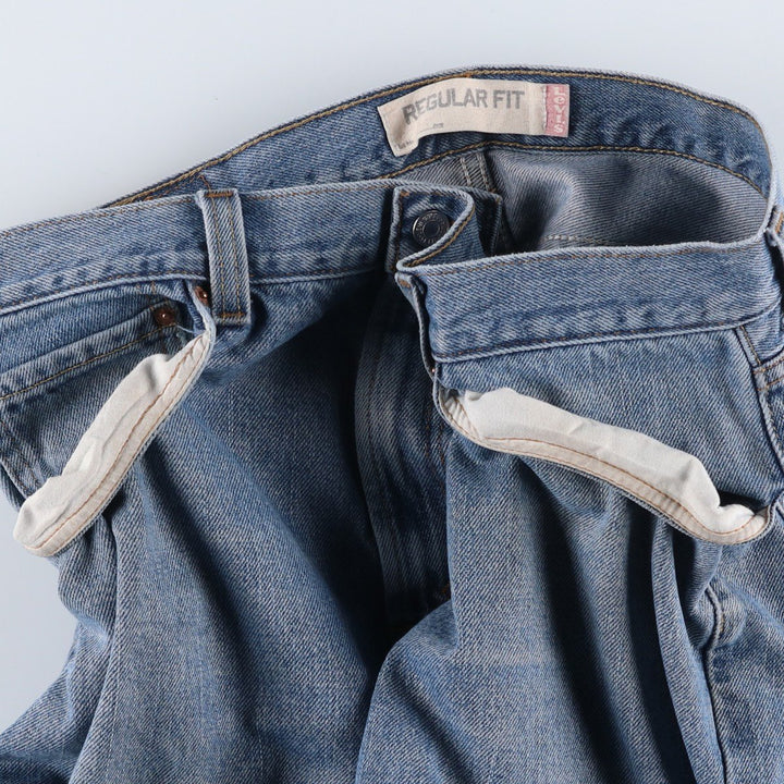 00'S Levi's 505 REGULAR FIT tapered denim pants for men, size w34 cotton Blue type light blue Vintage Second Hand