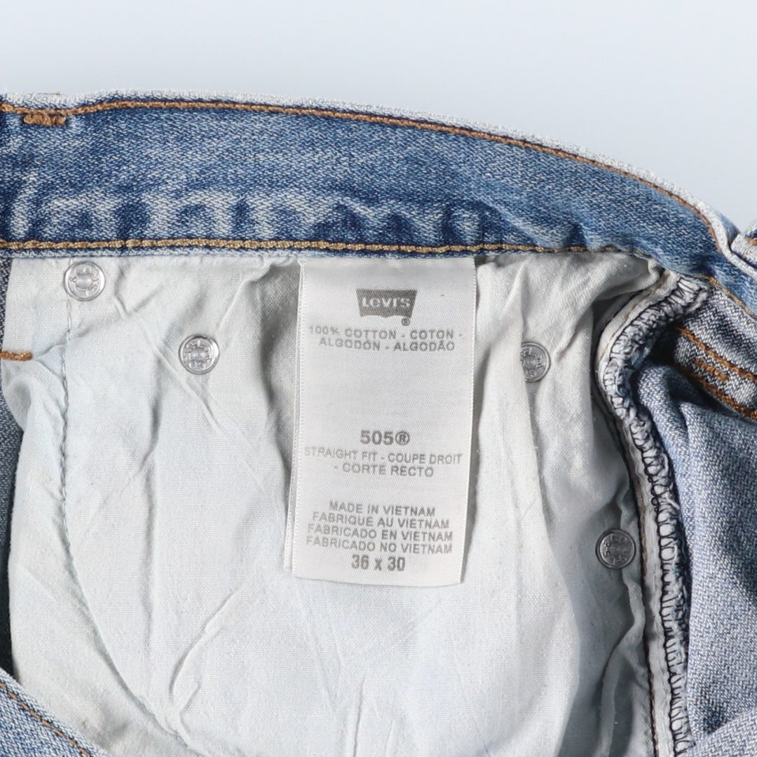 Levi's 505 STRAIGHT FIT tapered denim pants for men, size w36 cotton blue type Vintage Second Hand
