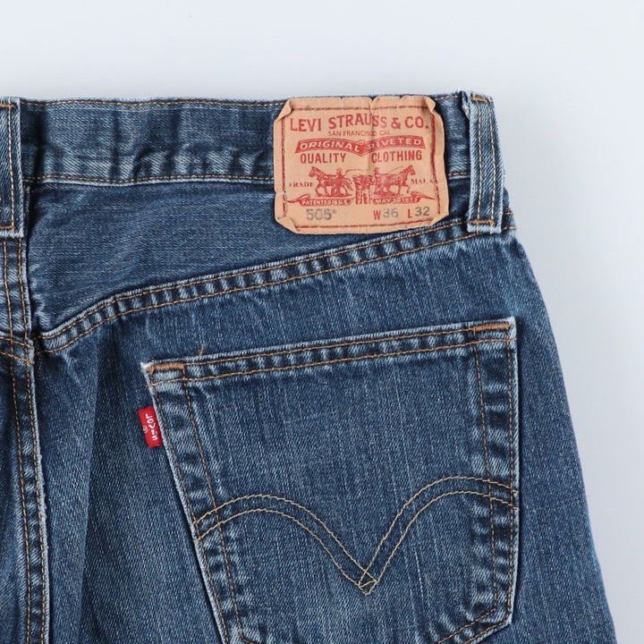 Levi's 505 REGULAR FIT tapered denim pants for men, size w36 cotton blue type Vintage Second Hand