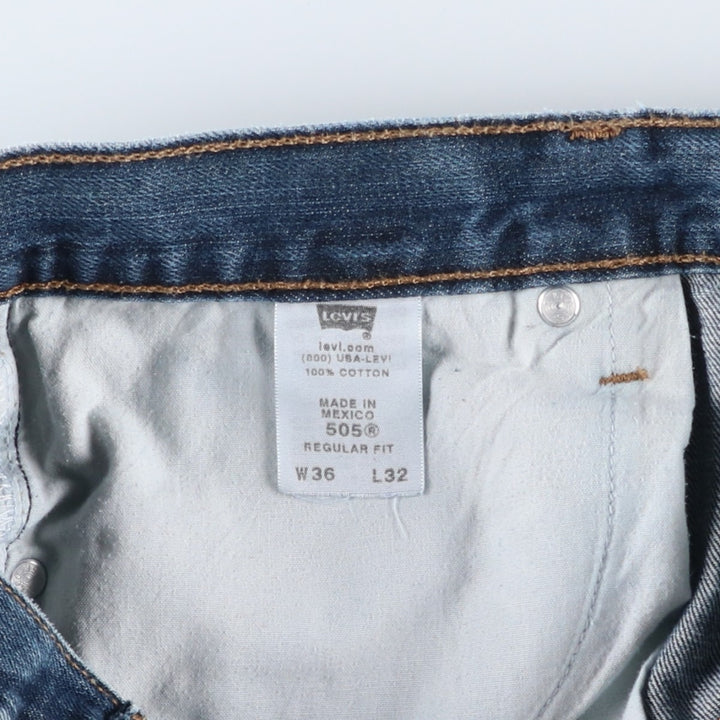 Levi's 505 REGULAR FIT tapered denim pants for men, size w36 cotton blue type Vintage Second Hand