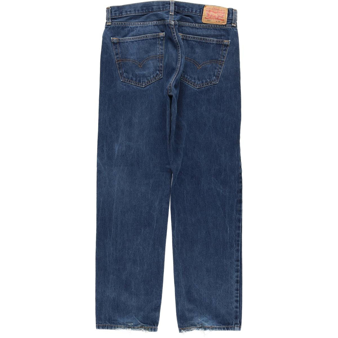 Levi's 505 tapered denim pants for men, size W34 cotton blue type Vintage Second Hand