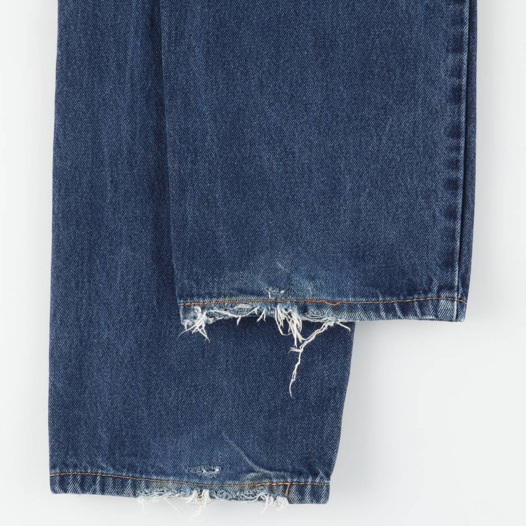 Levi's 505 tapered denim pants for men, size W34 cotton blue type Vintage Second Hand