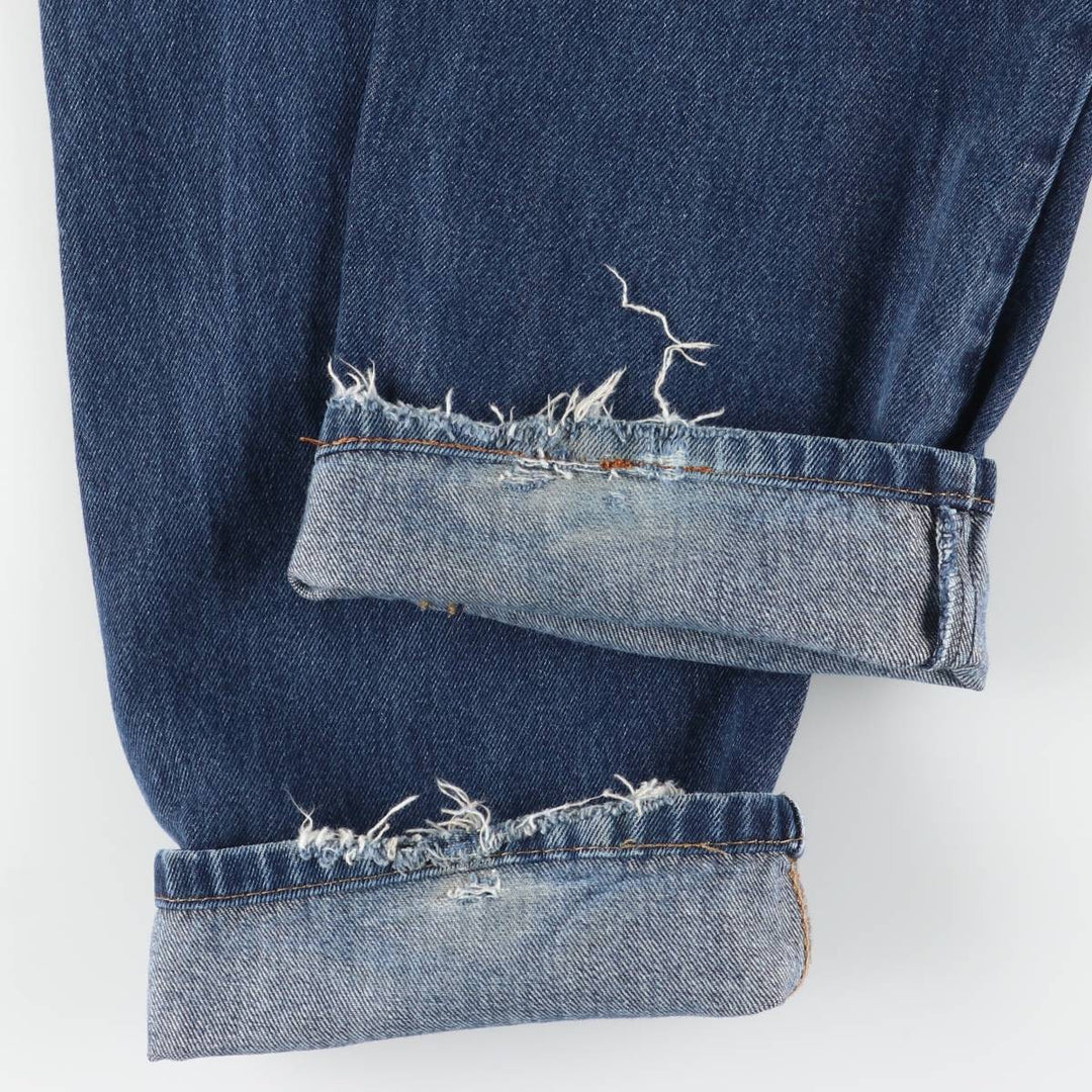 Levi's 505 tapered denim pants for men, size W34 cotton blue type Vintage Second Hand