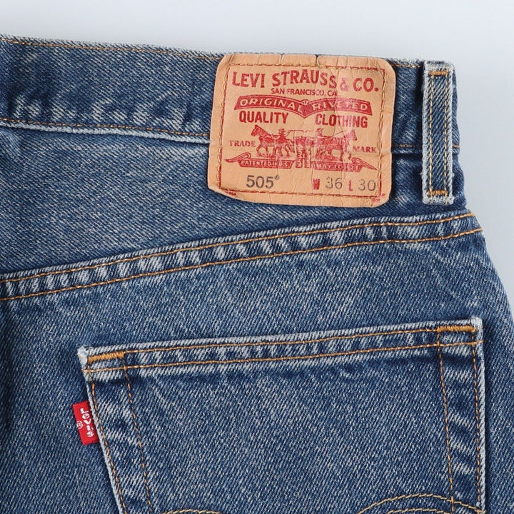 Levi's 505 REGULAR FIT tapered denim pants for men, size w36 cotton blue type Vintage Second Hand