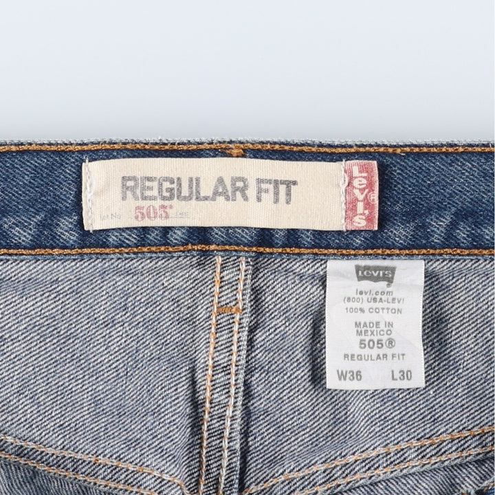 Levi's 505 REGULAR FIT tapered denim pants for men, size w36 cotton blue type Vintage Second Hand