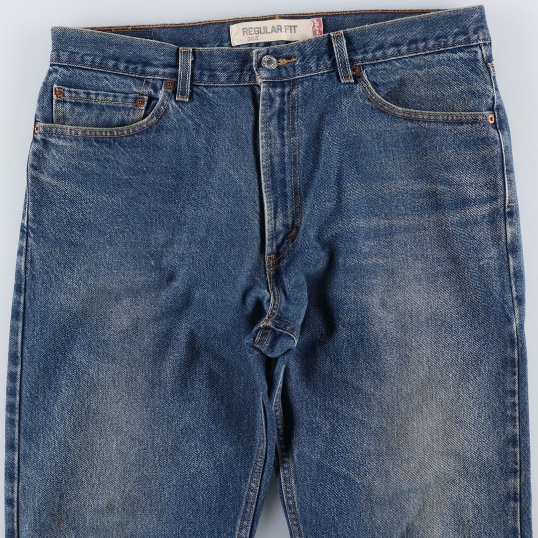 Levi's 505 REGULAR FIT tapered denim pants for men, size w36 cotton blue type Vintage Second Hand