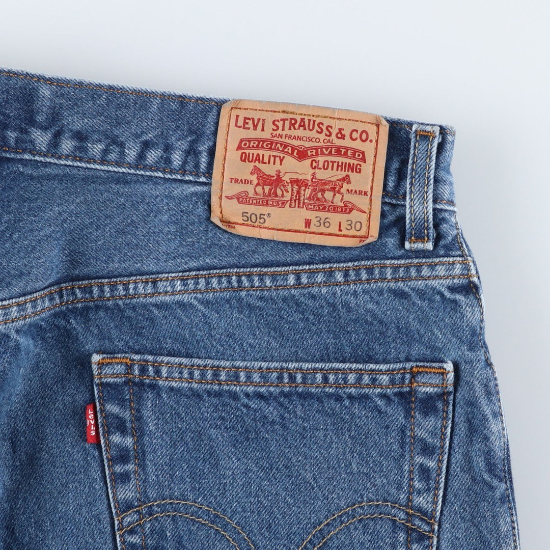 Levi's 505 REGULAR FIT tapered denim pants for men, size w35 cotton blue type Vintage Second Hand