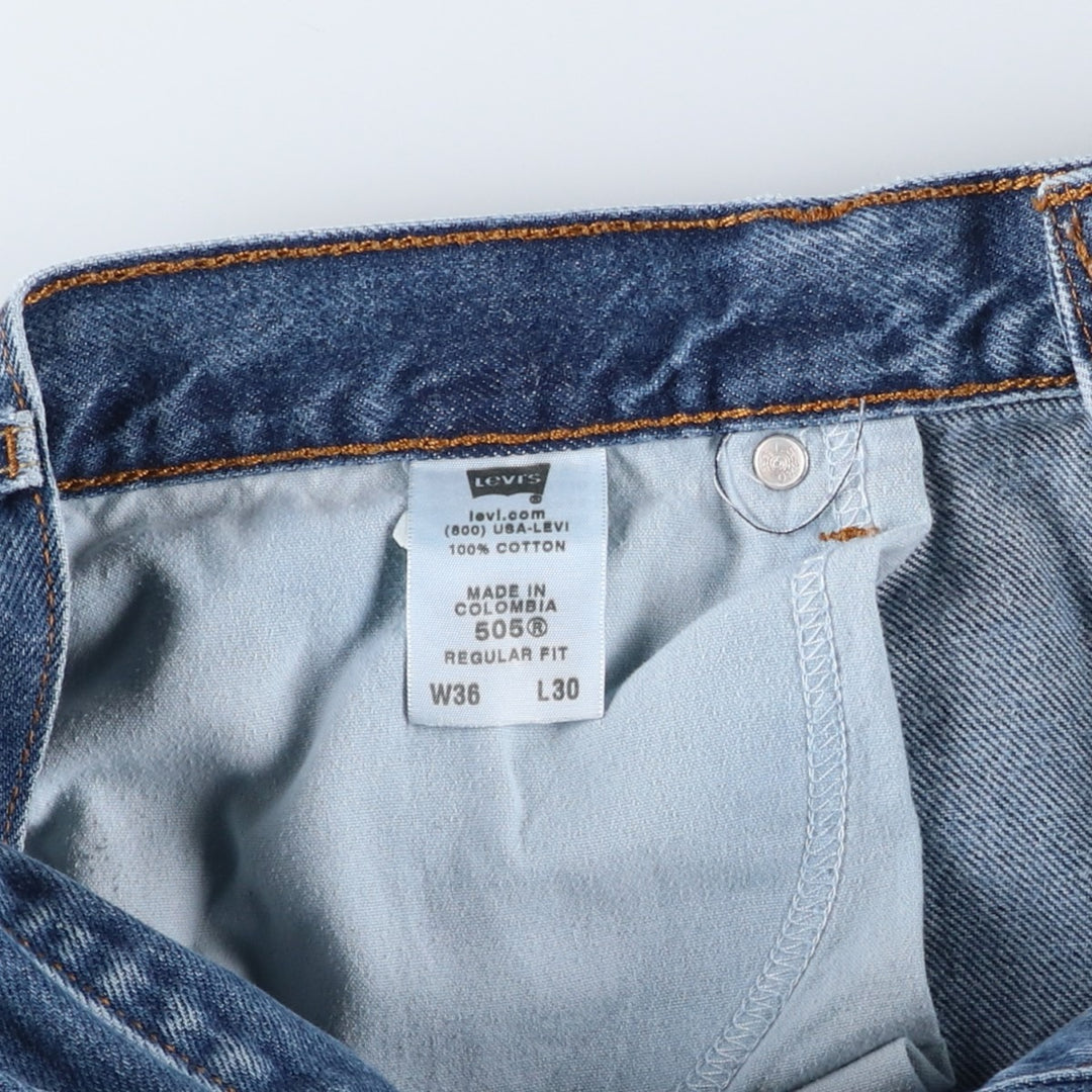 Levi's 505 REGULAR FIT tapered denim pants for men, size w35 cotton blue type Vintage Second Hand