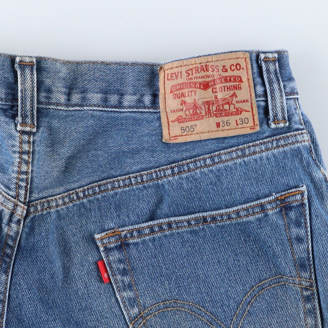 Levi's 505 REGULAR FIT tapered denim pants for men, size w34 cotton blue type Vintage Second Hand