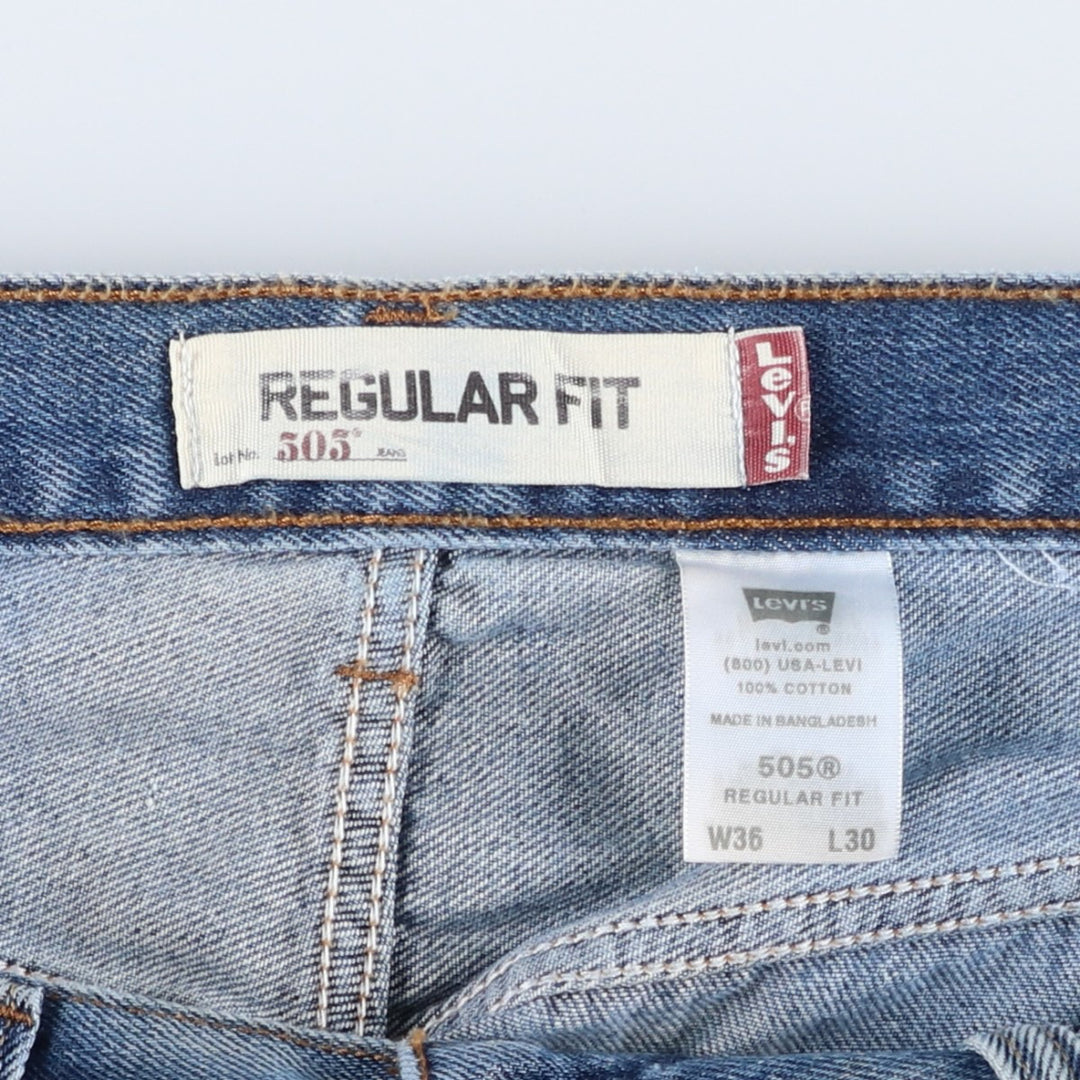Levi's 505 REGULAR FIT tapered denim pants for men, size w34 cotton blue type Vintage Second Hand