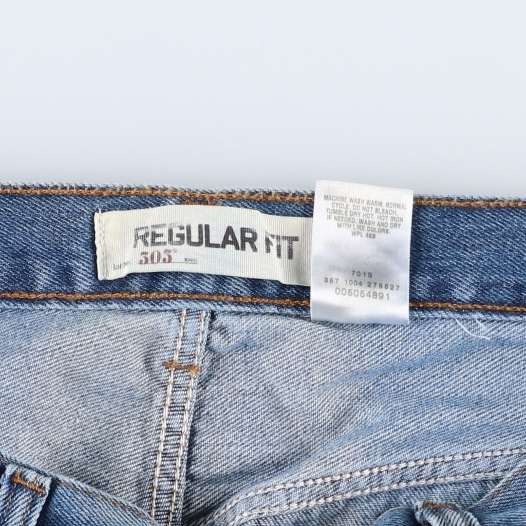 Levi's 505 REGULAR FIT tapered denim pants for men, size w34 cotton blue type Vintage Second Hand