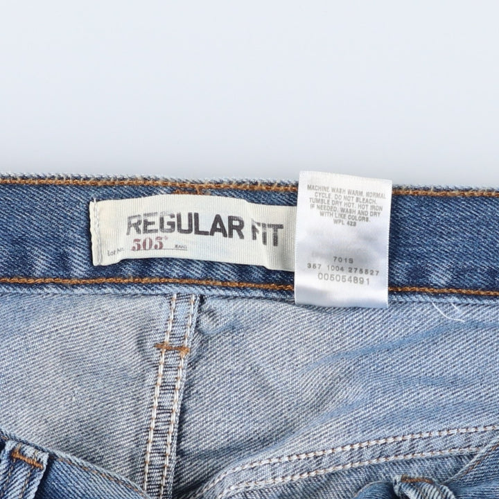 Levi's 505 REGULAR FIT tapered denim pants for men, size w34 cotton blue type Vintage Second Hand