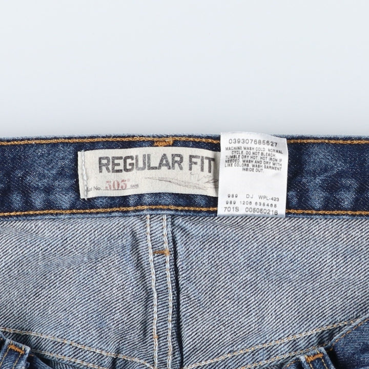 00'S Levi's 505 REGULAR FIT tapered denim pants for men, size w35 cotton blue type Vintage Second Hand