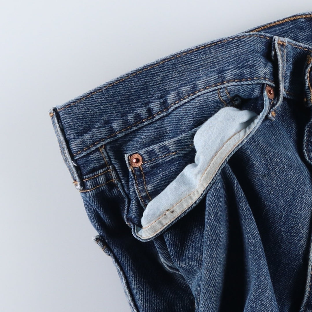 Levi's 505 tapered denim pants for men, equivalent to w35 cotton blue type Vintage Second Hand