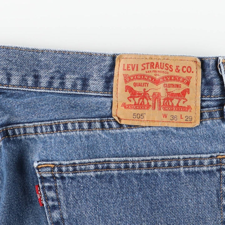 Levi's 505 tapered denim pants for men, size w37 cotton blue type Vintage Second Hand