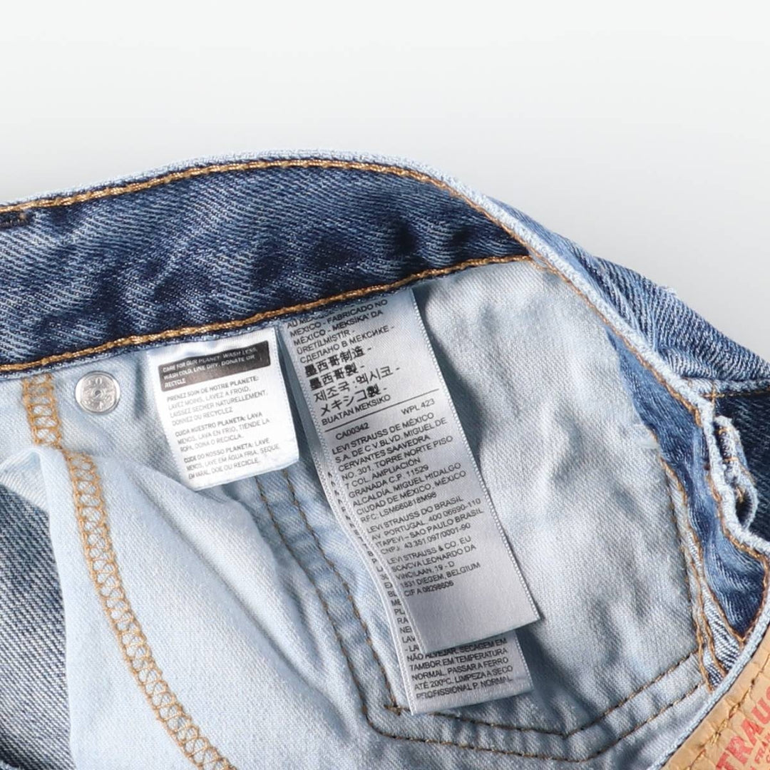 Levi's 505 tapered denim pants for men, size w37 cotton blue type Vintage Second Hand