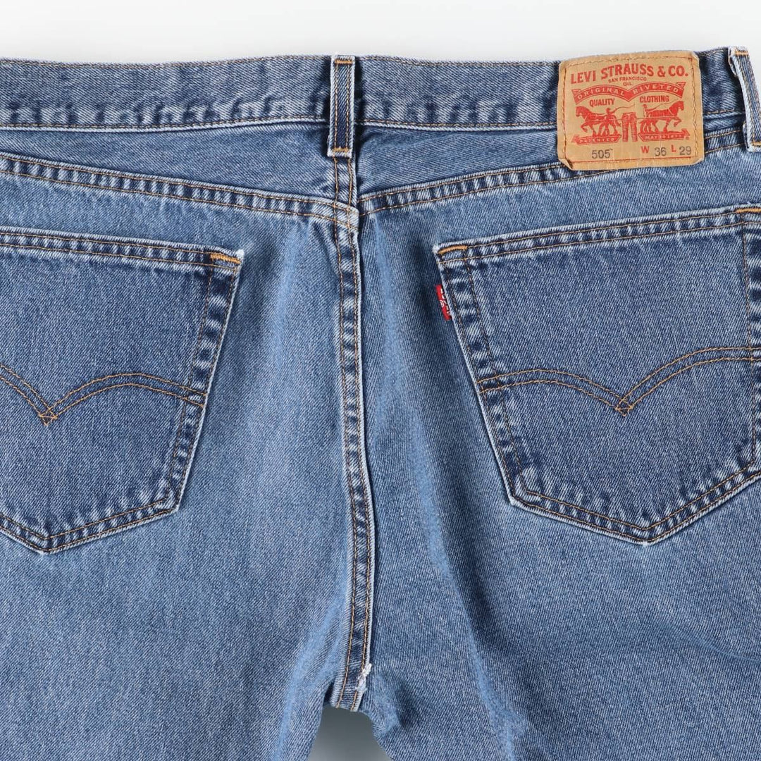 Levi's 505 tapered denim pants for men, size w37 cotton blue type Vintage Second Hand